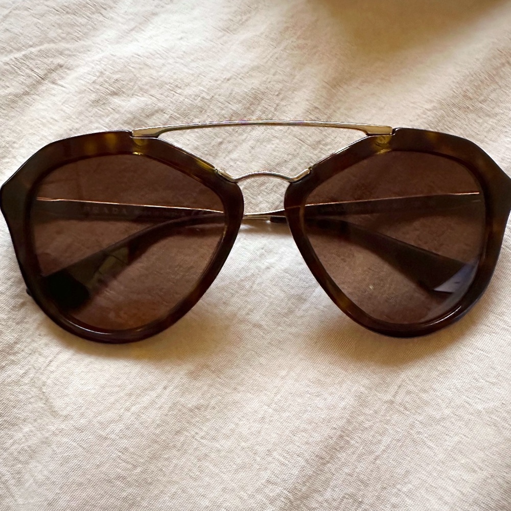 Prada Tortoise Gold Hardware Sunglasses